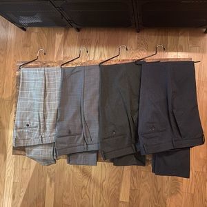 FOUR PAIRS OF J. CREW DRESS PANTS - 33x34